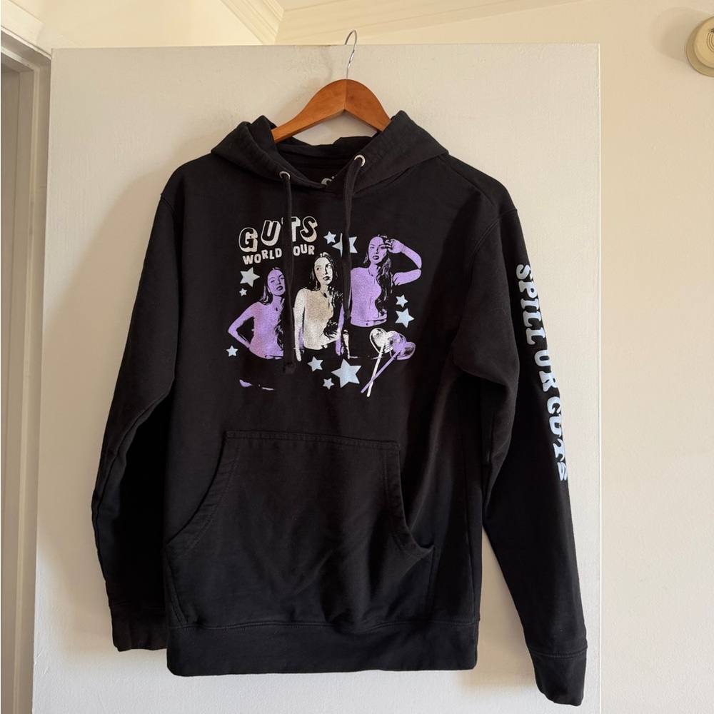 Olivia Rodrigo OR Black Purple ‘GUTS World Tour’ Hoodie size Small EUC - Picture 2 of 6